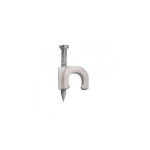 CCZ-6 Fixa-Cabo Cable Clip Rg6 Branco Prego Aço 