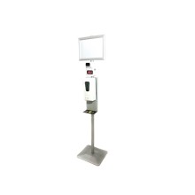 NT-SS-T Pedestal com Sensor Dispenser Alcool Gel e Termômetro